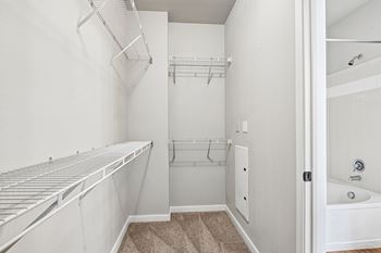 Master suites with large walk in closets and custom shelving